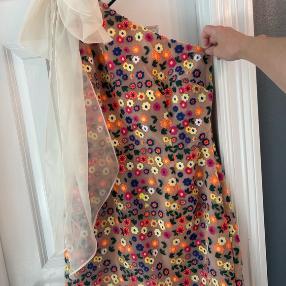 Elliat Floral One-Shoulder Dress with Sheer Bow - Picture 4 of 4